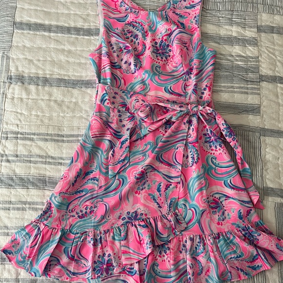 Lilly Pulitzer JOSELYN STRETCH WRAP DRESS, PROSECCO PINK DONT BE JELLY NWT Sz 4 - Picture 3 of 8
